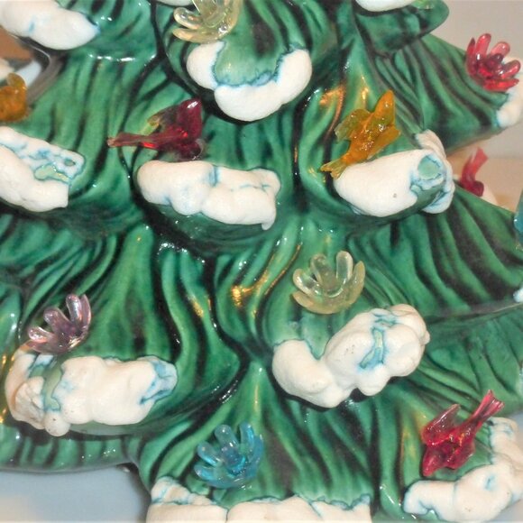 BSM Hand Made Ceramic CHRISTMAS TREE Vintage Christmas Tree Vintage Birds - Picture 6 of 10